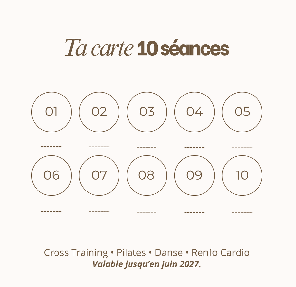 Ta carte 10 séances